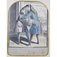 Nicolas GUERARD (c.1648-1719), GRAVURE, MORALE CHRETIENNE, Réconciliation.