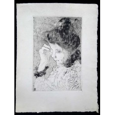 Louis VALTAT (1869-1952), PORTRAIT DE FEMME, EAU-FORTE.