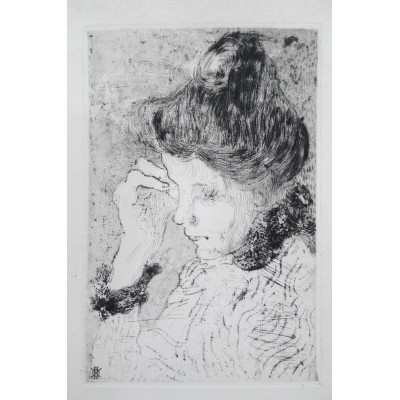 Louis VALTAT (1869-1962), PORTRAIT DE FEMME, EAU-FORTE.