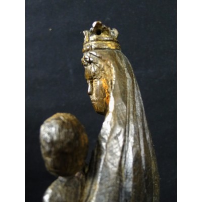 VIERGE COURONNEE A L'ENFANT, Bois, XIV / XVe s.CROWN VIRGIN with CHILD, wood.