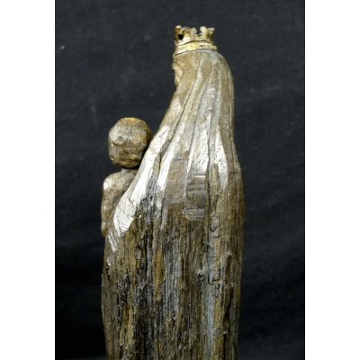 VIERGE COURONNEE A L'ENFANT, Bois, XIV / XVe s.CROWN VIRGIN with CHILD, wood.