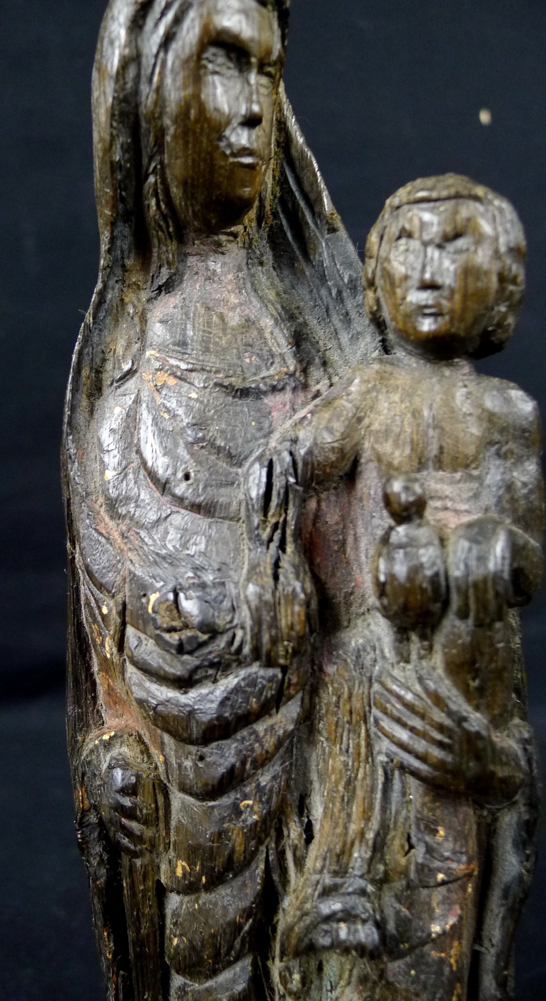 Statuette Vierge à L'enfant Couronnée, XVIème Siècle - Pièce Ancienne, Très Bon état