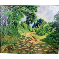 Geneviève LEROY d'ETIOLLES, 1947. Sentier de Campagne. HUILE/TOILE.