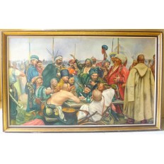 Ilia REPINE (d'après), Les Cosaques zaporogues écrivant une lettre au sultan de Turquie, HUILE/TOILE