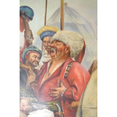 Ilia REPINE (d'après), Les Cosaques zaporogues écrivant une lettre au sultan de Turquie, HUILE/TOILE