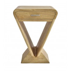 CLEAR WOODEN TRIANGULAR ART-DECO BEDHEAD.
