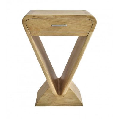 WOODEN TRIANGULAR ART-DECO BEDHEAD.