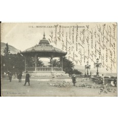 CPA: MONTE-CARLO, KIOSQUE et TERRASSES. Années 1900.