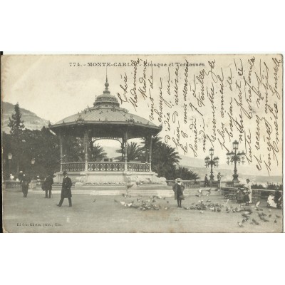 CPA: MONTE-CARLO, KIOSQUE et TERRASSES. Années 1900.