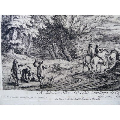 Anton (Antoine-François) BAUDUINS (1640-1700), HOMMAGE à Philippe DE CHAMPAIGNE (1602-1674), d'après VAN DER MEULEN
