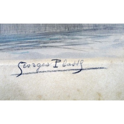 Georges PLASSE (1878-1948), LA PETITE MARCHANDE de PONT-AVEN, GRAVURE