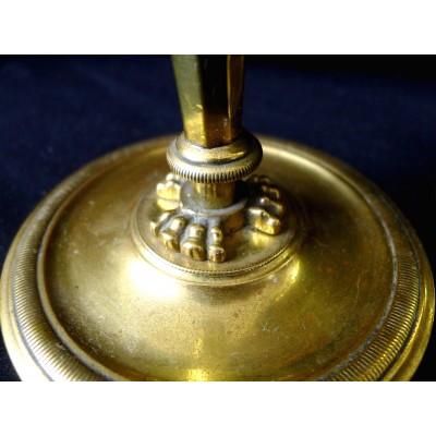 PAIRE de FLAMBEAUX / BOUGEOIRS EN BRONZE, XIXe s.