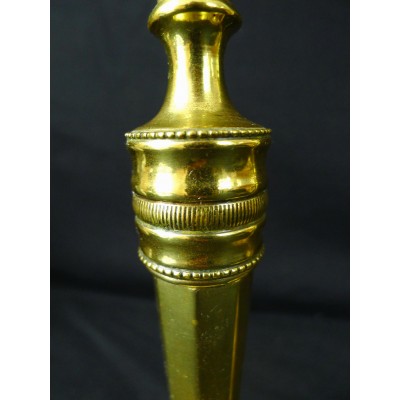 PAIRE de FLAMBEAUX / BOUGEOIRS EN BRONZE, XIXe s.
