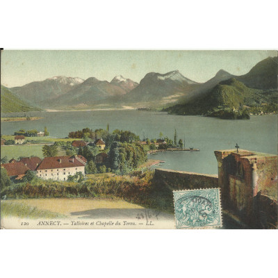 CPA: LAC d'ANNECY. Talloires et chapelle du Toron .Années 1900. COULEURS.