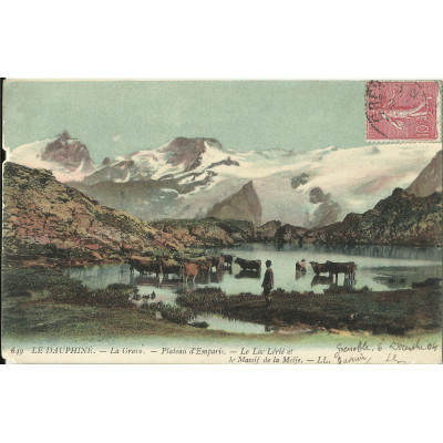 CPA: LE DAUPHINE, La Grave. Plateau d'Emparis. Années 1900. COULEURS.