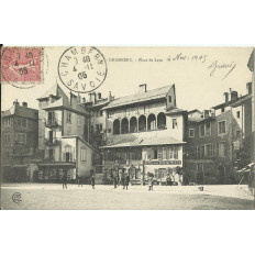 CPA: CHAMBERY, Place DE Lans, HOTEL de LA BANCHE MARTIN, Années 1900