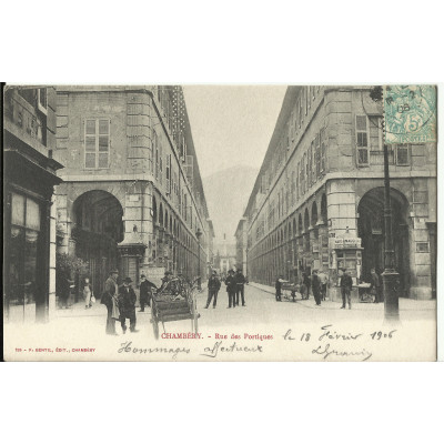 CPA: CHAMBERY, Rue des PORTIQUES, Années 1900