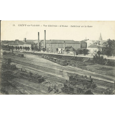 CPA: CREPY-en-VALOIS, L'USINE, INTERIEUR de La Gare, vers 1900