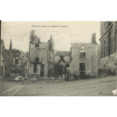 CPA : SAMPIGNY, Place de la Mairie, Guerre 1914-1918