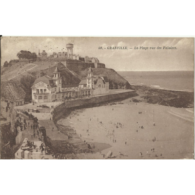 CPA: GRANVILLE, La PLAGE Vue des Falaises, vers 1920