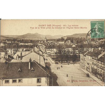 CPA: SAINT-DIE, Vue de la Ville, vers 1920