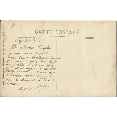 CPA: ORLY, L'Avion Transatlantique COUZINET, Années 1920