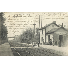 CPA: MARNAY-sur-SEINE, LA HALTE, Animée, vers 1900