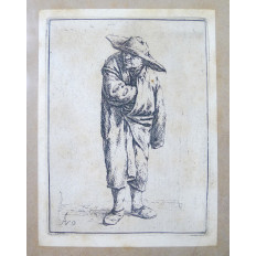 Adriaen VAN OSTADE (1610-1685), Paysan en manteau, Eau-Forte.