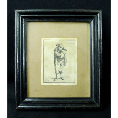 Adriaen VAN OSTADE (1610-1685), Paysan en manteau, Eau-Forte.