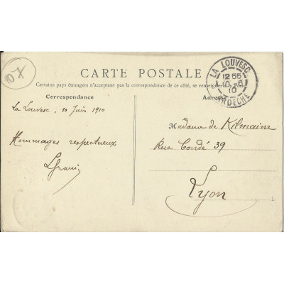 CPA: LA LOUVESC, Le Lac et le Mont Besset, vers 1910
