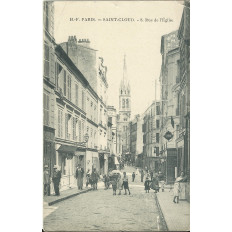 CPA: SAINT-CLOUD, RUE DE L'EGLISE (Animée), vers 1900