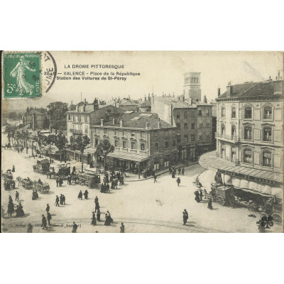 CPA: VALENCE, Station des Voitures de Saint-Peray, vers 1900