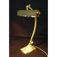 LAMPE de BUREAU ART-NOUVEAU / ART-DECO, Charles RANC vers 1910, BRONZE DORE.