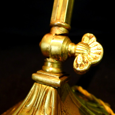 LAMPE de BUREAU ART-NOUVEAU / ART-DECO, Charles RANC vers 1910, BRONZE DORE.