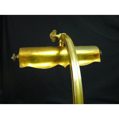LAMPE de BUREAU ART-NOUVEAU / ART-DECO, Charles RANC vers 1910, BRONZE DORE.