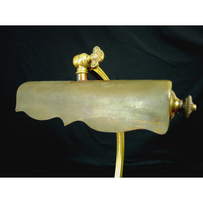 LAMPE de BUREAU ART-NOUVEAU / ART-DECO, Charles RANC vers 1910, BRONZE DORE.