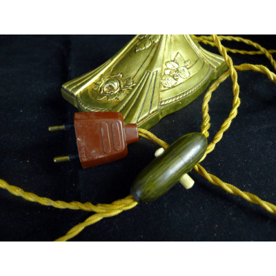 LAMPE de BUREAU ART-NOUVEAU / ART-DECO, Charles RANC vers 1910, BRONZE DORE.