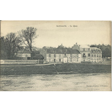 CPA: MAISONS-LAFITTE / SARTROUVILLE, Le Quai (Laiterie des Deux PONTS " POUILLAT" Années 1910