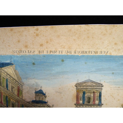TEMPLE de SALOMON, Cour des PRETRES, VUE D'OPTIQUE XVIIIe s.