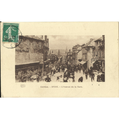 CPA: BRIVE la GAILLARDE, Avenue de la Gare, vers 1910