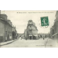 CPA: BRIVE la GAILLARDE, Avenue de la Gare/ Rue Firmin MARBEAU, vers 1900