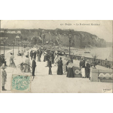 CPA: DIEPPE, Le BOULEVARD MARITIME, vers 1900.