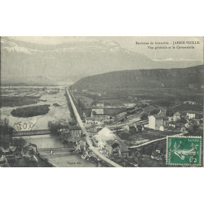 CPA: JARRIE-VIZILLE, Vue Générale, CARTONNERIE, Années 1900.