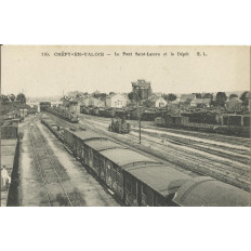 CPA: CREPY-en-VALOIS, Le PONT SAINT-LAZARE et LE DEPOT, vers 1900