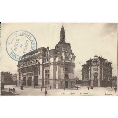 CPA: DIJON, La POSTE, vers 1910.