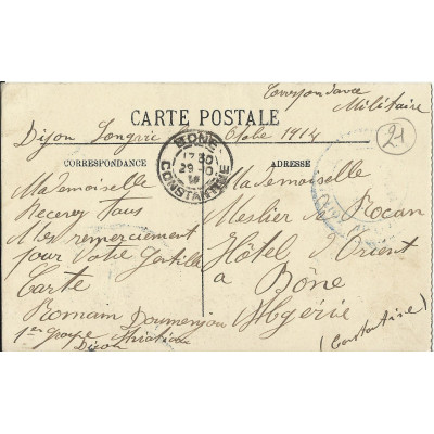 CPA: DIJON, La POSTE, vers 1910.