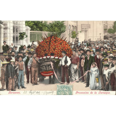 CPA: TARASCON, PROCESSION de la TARASQUE. vers 1900