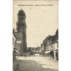 CPA: CROZON, Rue de Reims et l'Eglise, vers 1910
