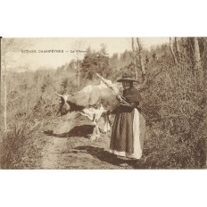 CPA: SCENES CHAMPETRES, La FILEUSE, vers 1930